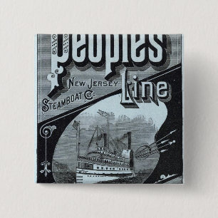 Map Peoples Line of Steamers 2 Inch Square Button