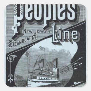 Map Peoples Line of Steamers Square Sticker