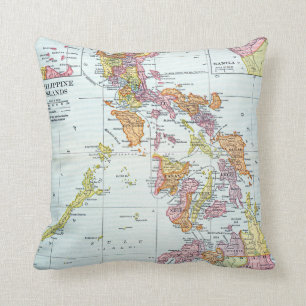 MAP: PHILIPPINES, 1905 THROW PILLOW
