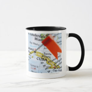 Map pin placed in Havana, Cuba on map, close-up Mug
