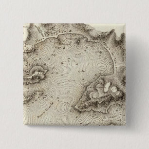 Map Port of Acapulco 2 Inch Square Button