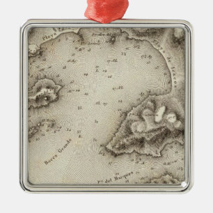 Map Port of Acapulco Metal Ornament