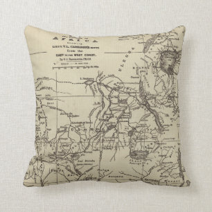 Map Portion of Africa   Cameron's Route Throw Pillow