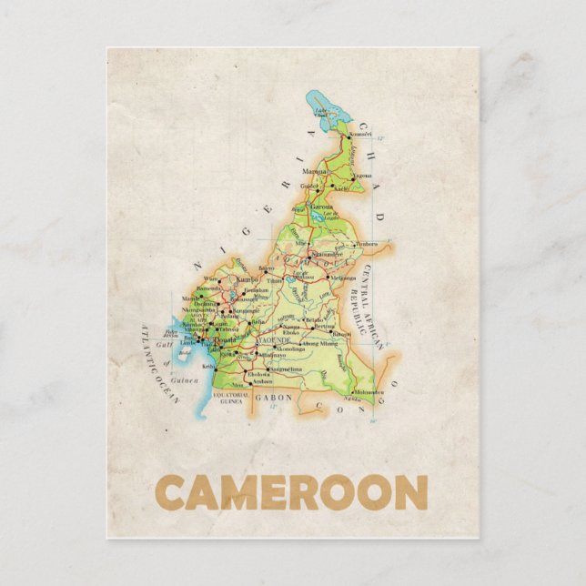 MAP POSTCARDS ♥ Cameroon (Front)