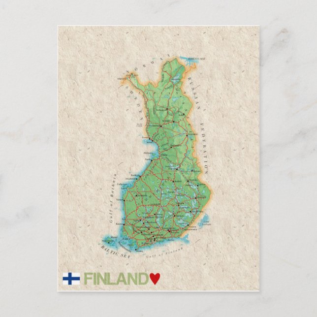 MAP POSTCARDS ♥ Finland (Front)