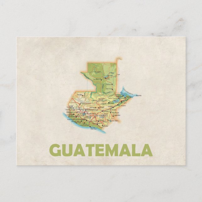 MAP POSTCARDS ♥ Guatemala (Front)