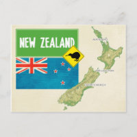 MAP POSTCARDS ♥ New Zealand