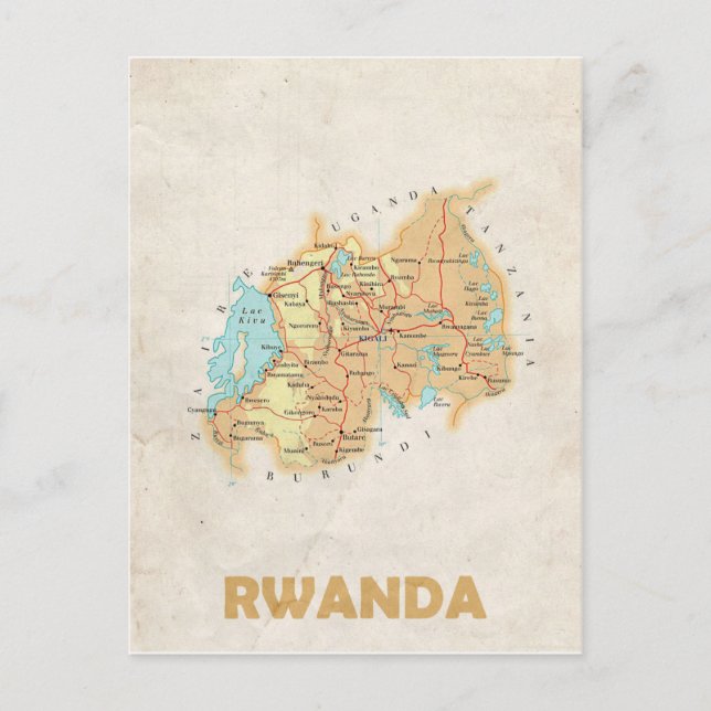 MAP POSTCARDS ♥ Rwanda (Front)