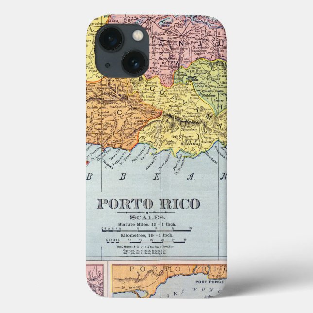 MAP: PUERTO RICO, 1900 Case-Mate iPhone CASE (Back)