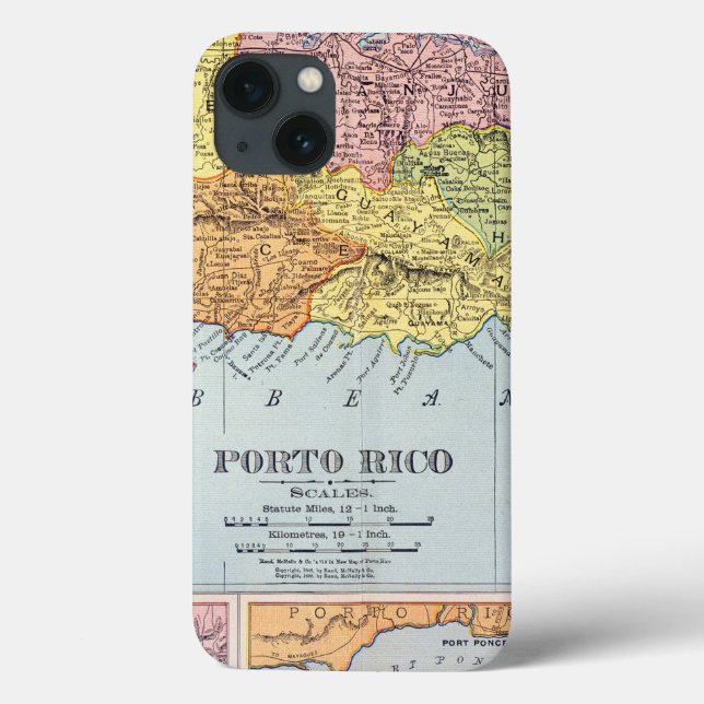 MAP: PUERTO RICO, 1900 Case-Mate iPhone CASE (Back)