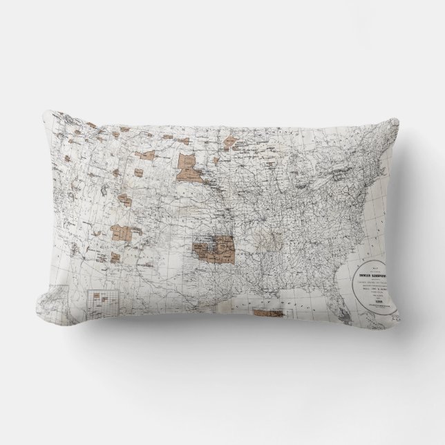 MAP: RESERVATIONS, 1888 LUMBAR PILLOW (Front)