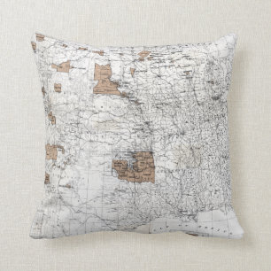 MAP: RESERVATIONS, 1888 THROW PILLOW