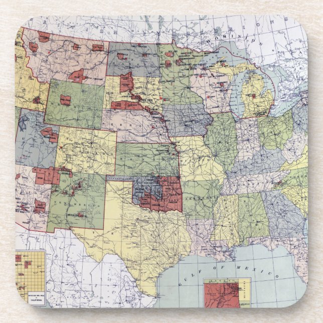 MAP: RESERVATIONS, 1892 COASTER (Front)