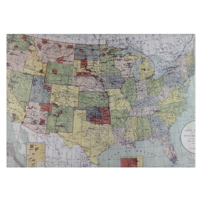 MAP: RESERVATIONS, 1892 CUTTING BOARD (Front)