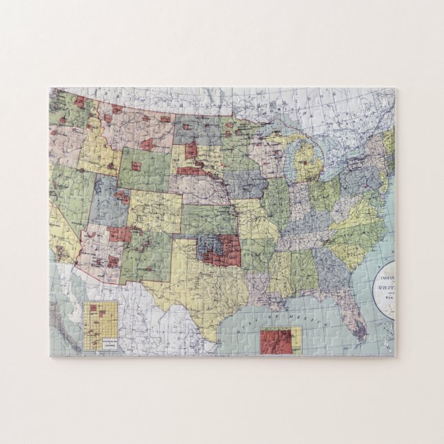 MAP: RESERVATIONS, 1892 JIGSAW PUZZLE (Horizontal)