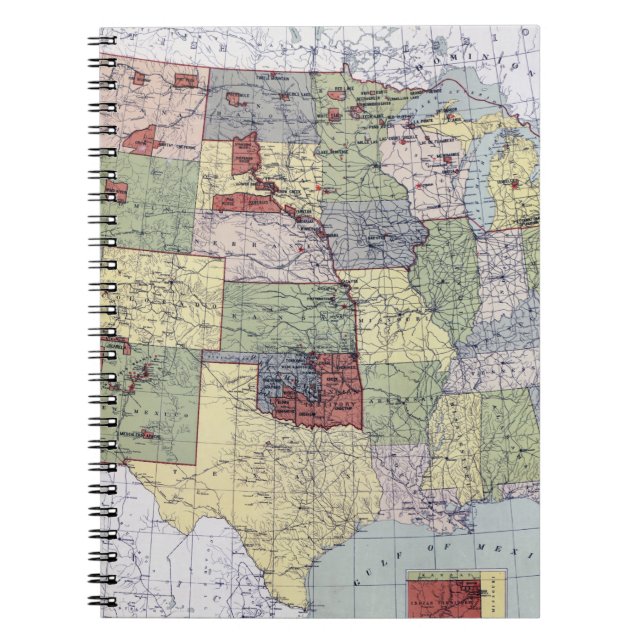 MAP: RESERVATIONS, 1892 NOTEBOOK (Front)