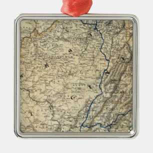 Map Richmond and Louisville RR Metal Ornament