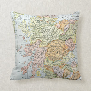 MAP: SCOTLAND THROW PILLOW