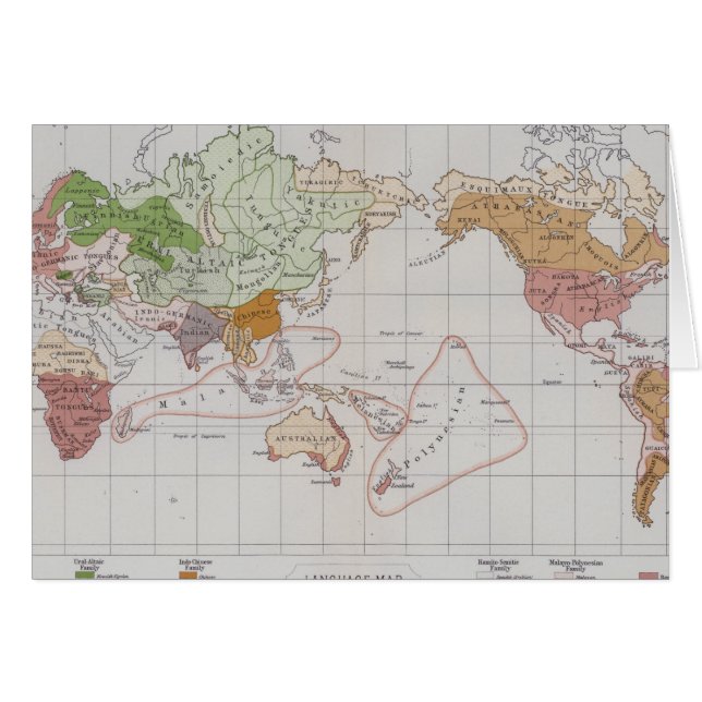 Map showing the Languages of the World (Front Horizontal)