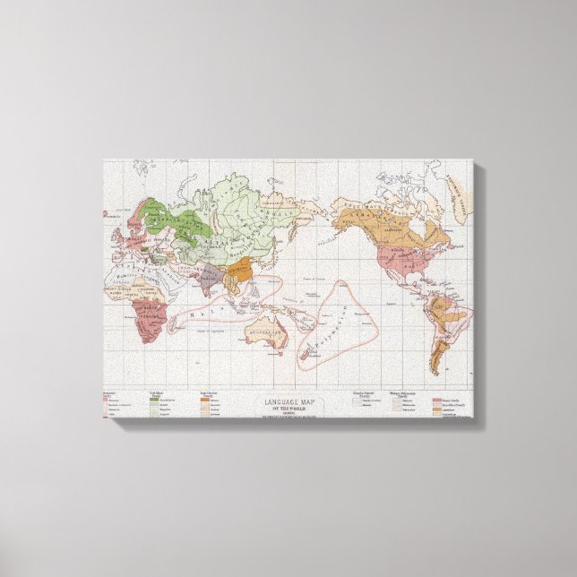 Map showing the Languages of the World Canvas Print (Front)