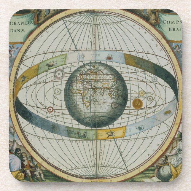 Map Showing Tycho Brahe's System of Planetary Orbi Coaster (Front)