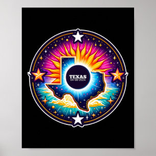 Map Total Solar Eclipse April 8 2024  Poster