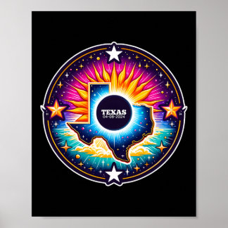 Map Total Solar Eclipse April 8 2024  Poster