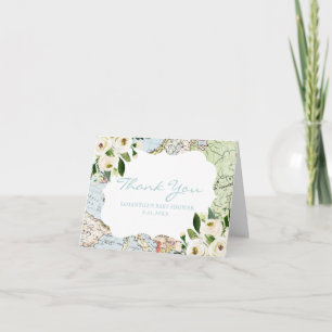Map Travel Theme Baby Shower Thank You Card