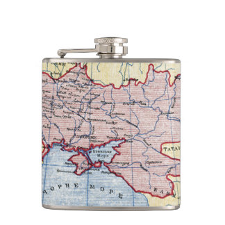 MAP: UKRAINE, c1906 Hip Flask