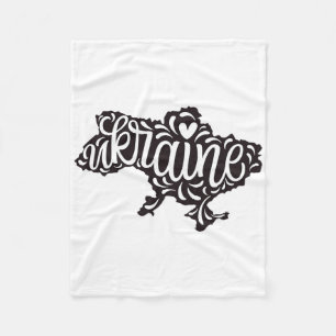 Map Ukraine - Ukrainian National Emblem Fleece Blanket