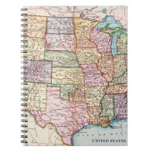 Map: United States, 1905 Notebook