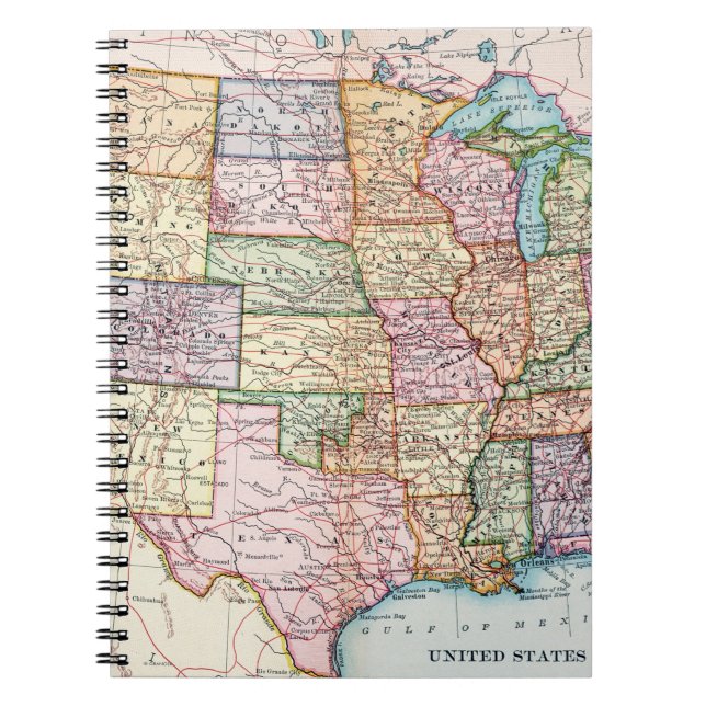 Map: United States, 1905 Notebook (Front)