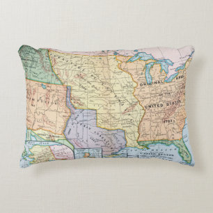 Map: US Expansion, 1905 Accent Pillow