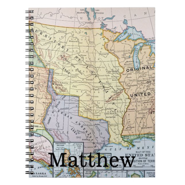Map: US Expansion, 1905 Notebook (Front)