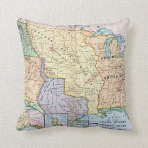 Map: US Expansion, 1905 Throw Pillow
