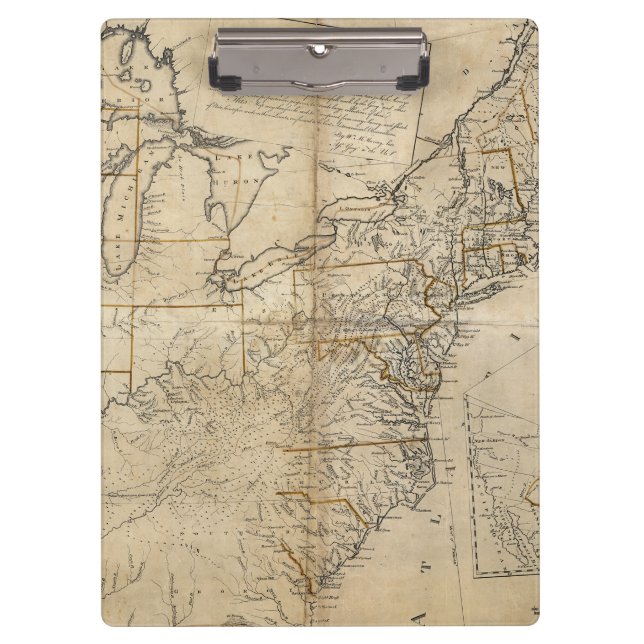 MAP: USA, 1783 CLIPBOARD (Front)