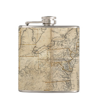 MAP: USA, 1783 HIP FLASK
