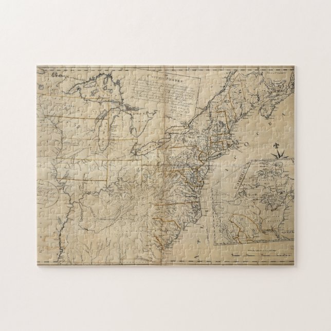 MAP: USA, 1783 JIGSAW PUZZLE (Horizontal)