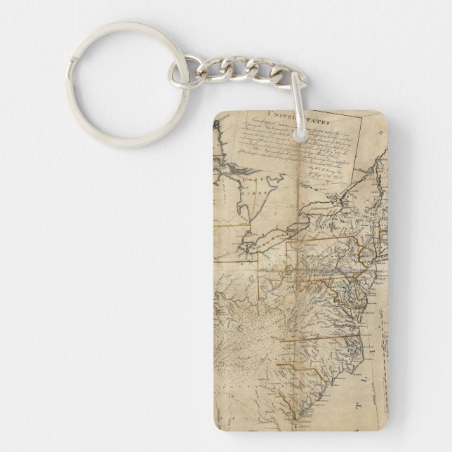 MAP: USA, 1783 KEYCHAIN (Front)