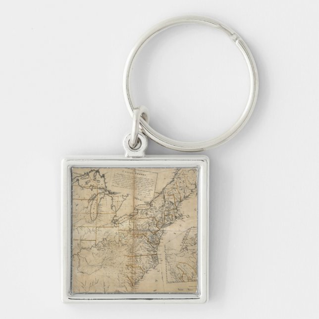 MAP: USA, 1783 KEYCHAIN (Front)