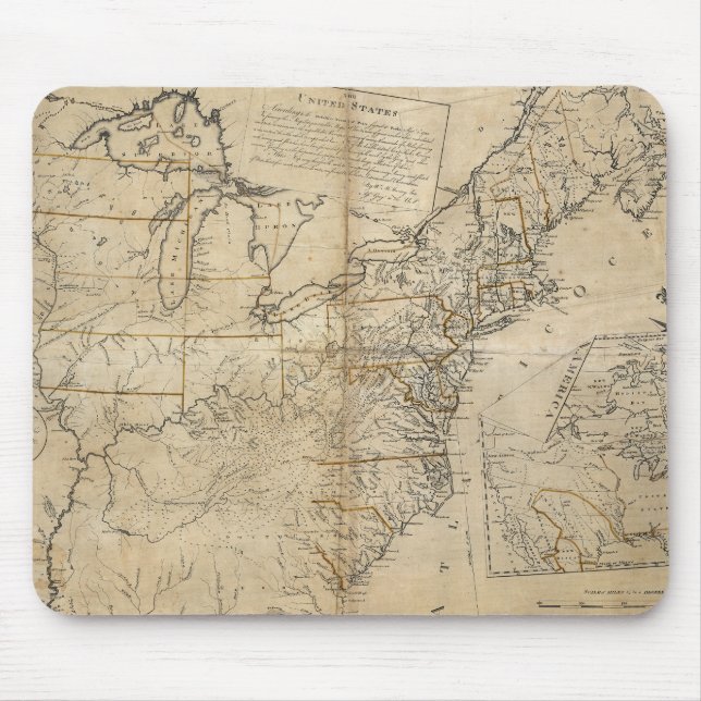 MAP: USA, 1783 MOUSE PAD (Front)