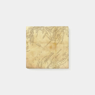 map vintage globe old paper elegant post it note