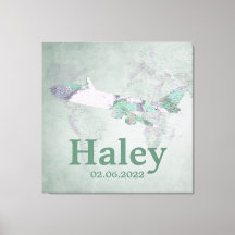 Map Vintage Pink Airplane Decor Personalized 