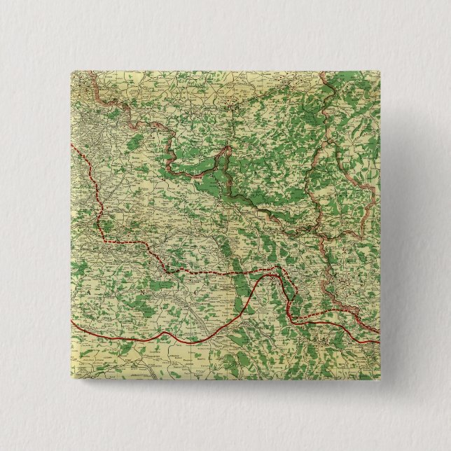 Map Western Front 2 Inch Square Button (Front)