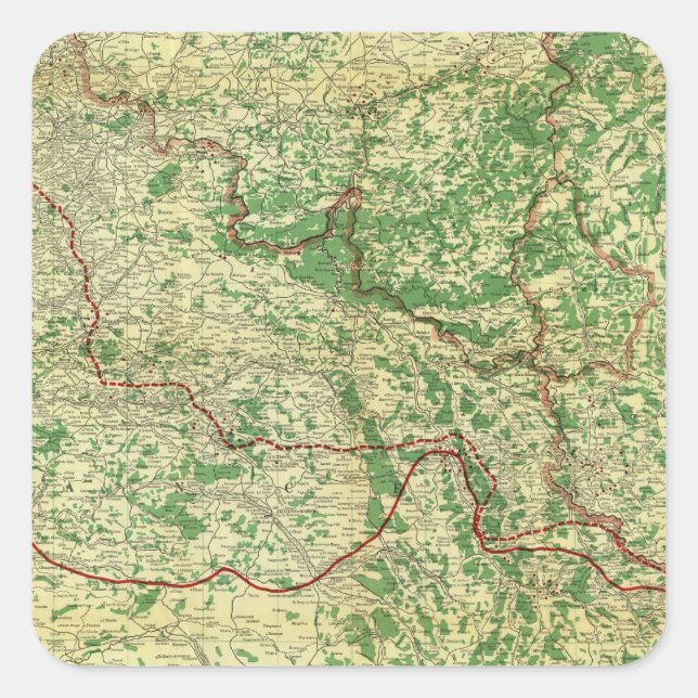 Map Western Front Square Sticker (Front)