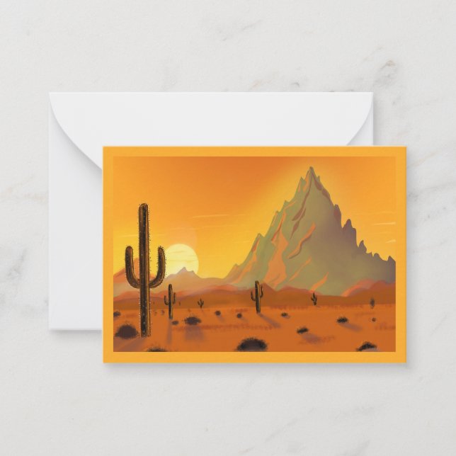 Map with desert and cactus. nostalgia card (Front)