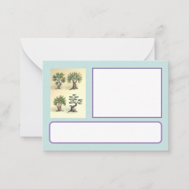 map with trimmed olive trees Provence. Card (Front)