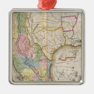 Mapa de los Estados Unidos De Mejico Metal Ornament