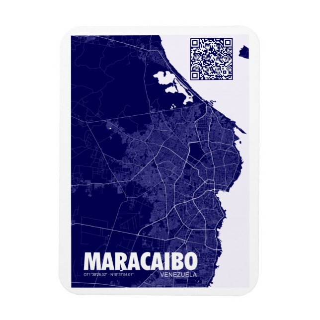 Mapa de Maracaibo - Venezuela Travel City Map Magnet (Vertical)