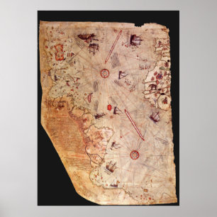 Mapa de Piri Reis Poster